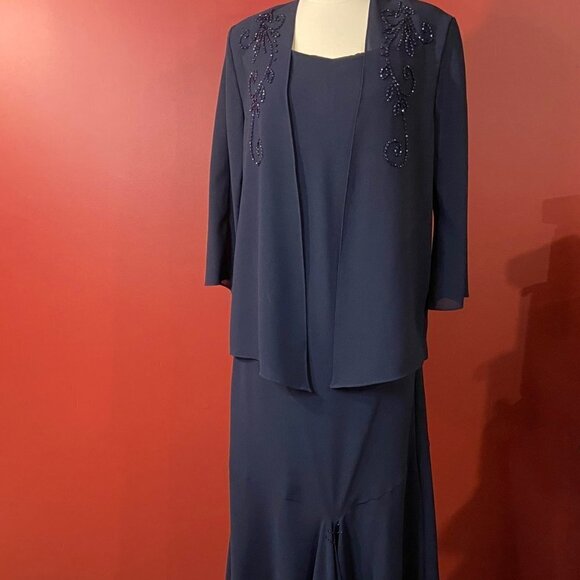 Unbranded Women's Navy Blue Formal 2-piece Dress - Size 8 - Picture 1 of 6
